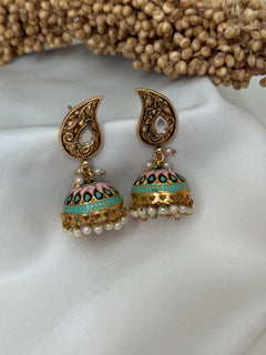 Meenakari jhumki Earrings