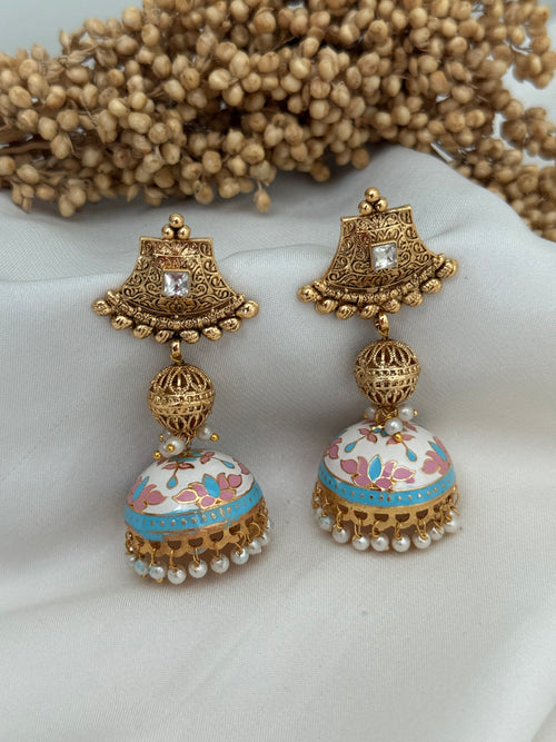 Meenakari jhumka Earrings