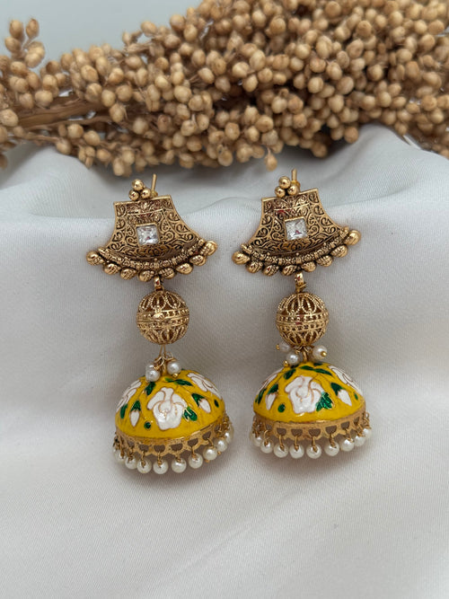 Meenakari jhumka Earrings