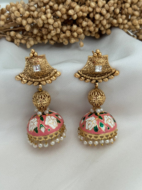 Meenakari jhumka Earrings
