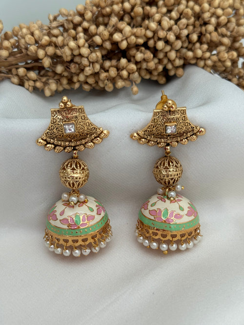 Meenakari jhumka Earrings