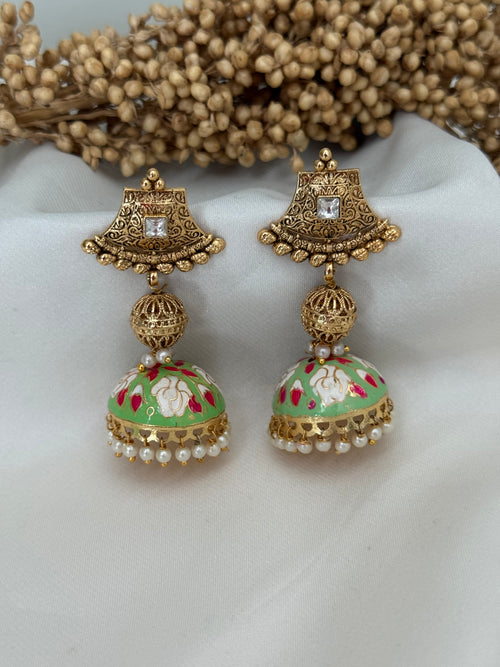 Meenakari jhumka Earrings