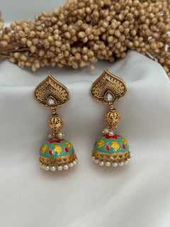 Meenakari jhumka Earrings