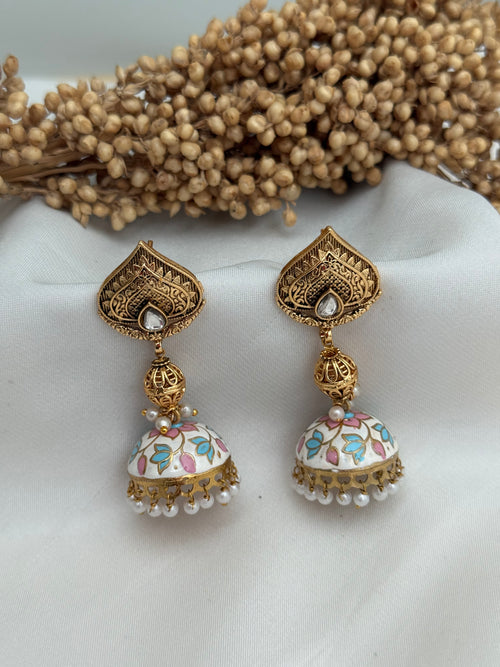 Meenakari jhumka Earrings
