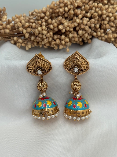 Meenakari jhumka Earrings