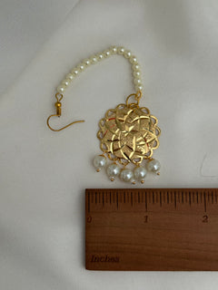 Gold Jadau Jhumka Tikka Set