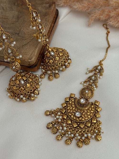 Diya jhumka tikka set