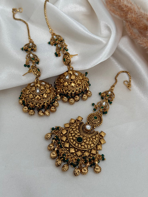 Diya jhumka tikka set