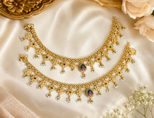 Gold imitation bridal anklets