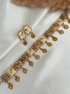 Multicolour Polki Choker Set