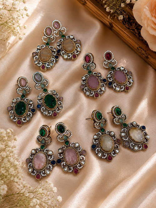 Emerald Victorian Diamond earrings