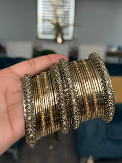 Antique gold metal Bangles Set