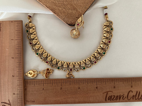 Antique Gold Polki Necklace Set