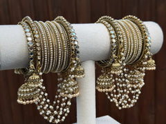 Jhumki pearl Bangle Set