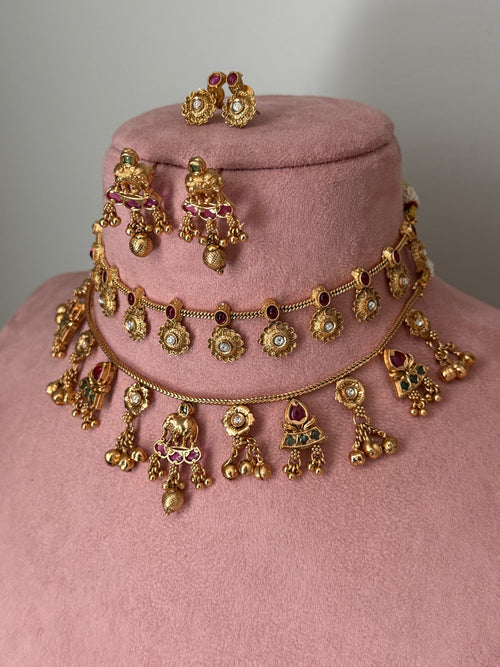 Kudrat Kashmir double Necklace Set