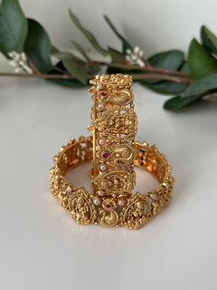 Matte Gold Lakshmi Goddess Kada Set