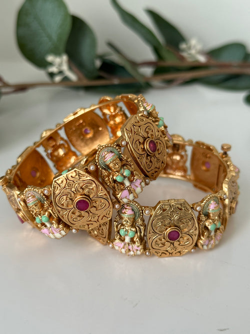 Antique Gold Lakshmi Goddess Kada Set