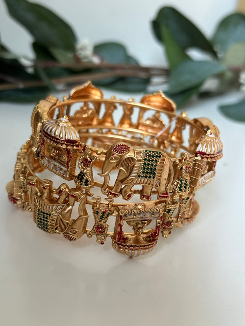 Matte Gold Barat-Doli Kada Set