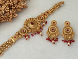 Ruby Antique Gold Choker Set