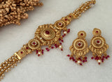 Ruby Antique Gold Choker Set