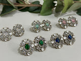 Sea Green Victorian Diamond Studs