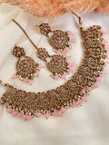 Pink Polki Necklace Set