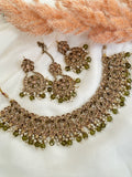 Mehndi Green Polki Necklace Set