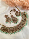 Mint Green Polki Necklace Set