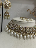 Pearl Mirror-Stone Choker Set