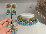 Turquoise Mirror-Stone Choker Set