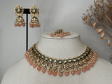 Peach Kundan Necklace Set