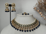 Navy Blue Kundan Necklace Set