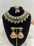 Pink Kundan Necklace Set