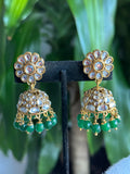 Green Sleek Kundan Necklace Set