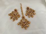 Gold Imitation Necklace Set - Maroon