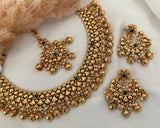 Gold Imitation Necklace Set - Green