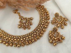 Gold Imitation Necklace Set - White