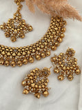 Gold Imitation Necklace Set - White