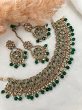 Green Polki Necklace Set