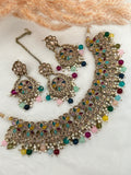 Multi-Colour  Polki Necklace Set