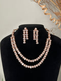 Rose Gold American Diamond Necklace Set