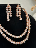 Rose Gold American Diamond Necklace Set