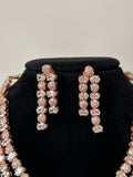 Rose Gold American Diamond Necklace Set