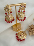 Ruby Jadau Jhumka Tikka Set