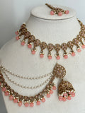 Pink Polki Bahubali Necklace Set