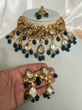 Green Uncut Kundan Choker Set