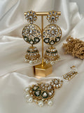 Pearl Kundan Jhumki Set