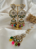 Multi-Colour Kundan Jhumki Set