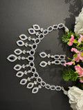 Navy Blue American Diamond Necklace Set