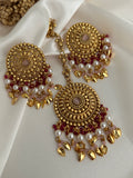 Ruby Piple Pati Earrings Tikka Set